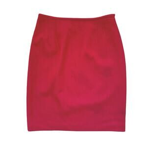 Ellen Tracy 100% Wool Skirt Red Pencil Skirt Midi Womens Size 12